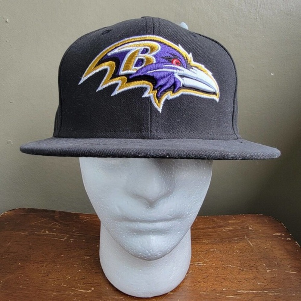 Baltimore Ravens NFL Black New Era 59Fifty Fitted Size 7⅜ Cap Hat